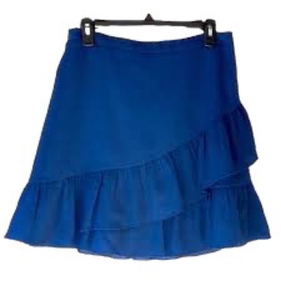 Banana Republic Blue Ruffle Layered Skirt Casual Short Mini Skirt, Sz 6 - Picture 1 of 7
